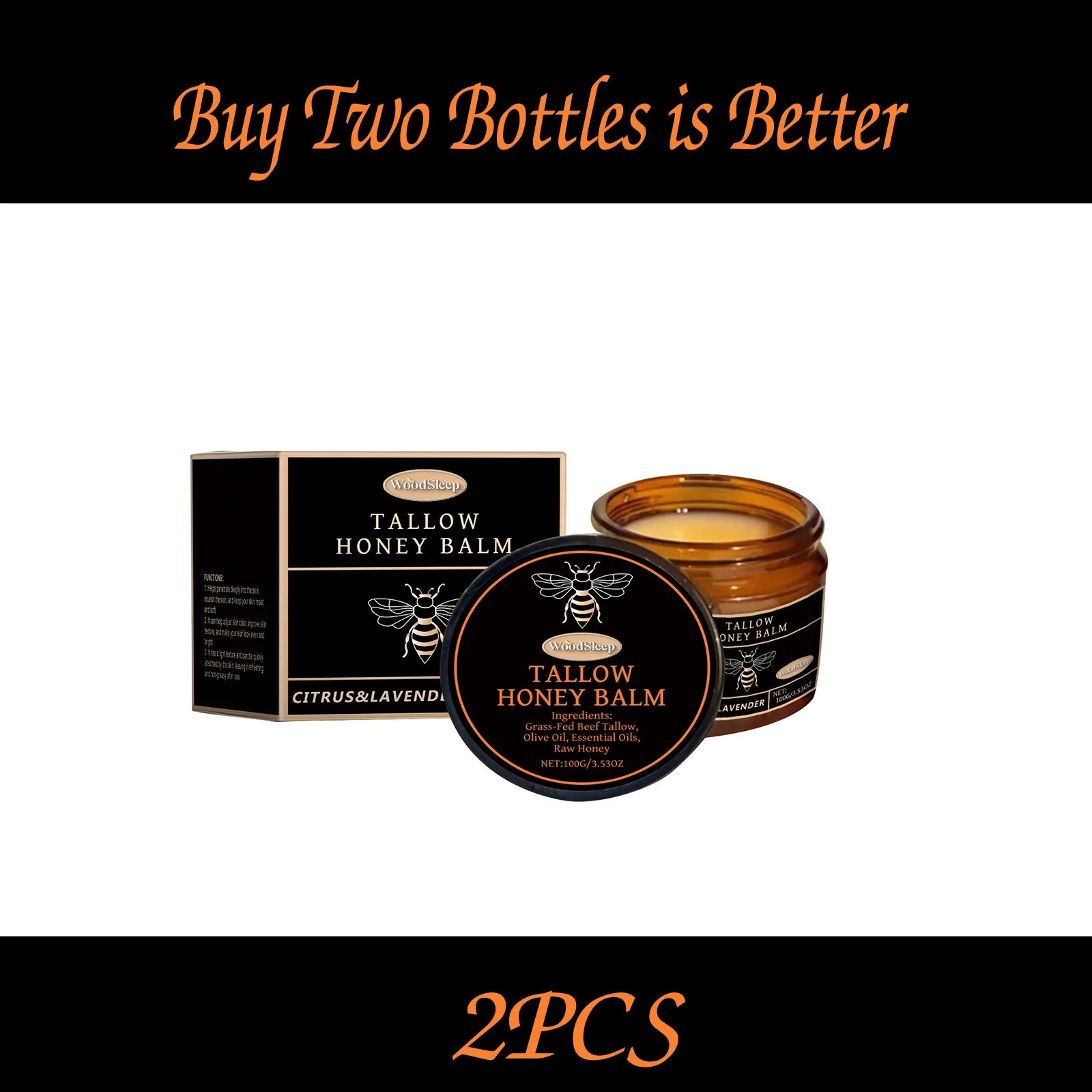 WoodSleep 100g Tallow Honey Moisturizer Gentle Moisturizing Moisturizing Dry Skin Moisturizing Refreshing Skin Cream