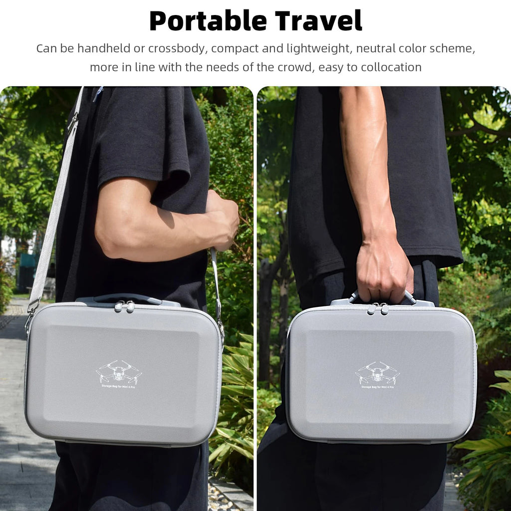 DJI Mini 4 Pro Carrying Case: Waterproof PU Storage Bag in Grey Tidesmit