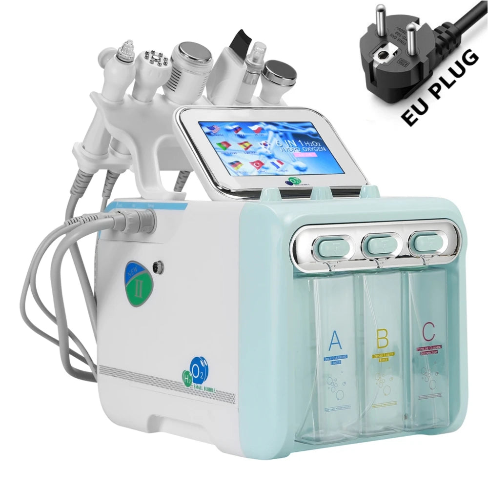 6-in-1 Hydra Facial Deep Pore Cleanser | Professional PMU Skin Prep Machine Permanent Makeup Machines EU PLUG (220-240V)