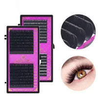 GLAMLASH L/LU/M W Shape Eyelash Extension 3D Premade Volume Fan Lashes W Style YY Lashes Faux Mink Volume Lashes Natural