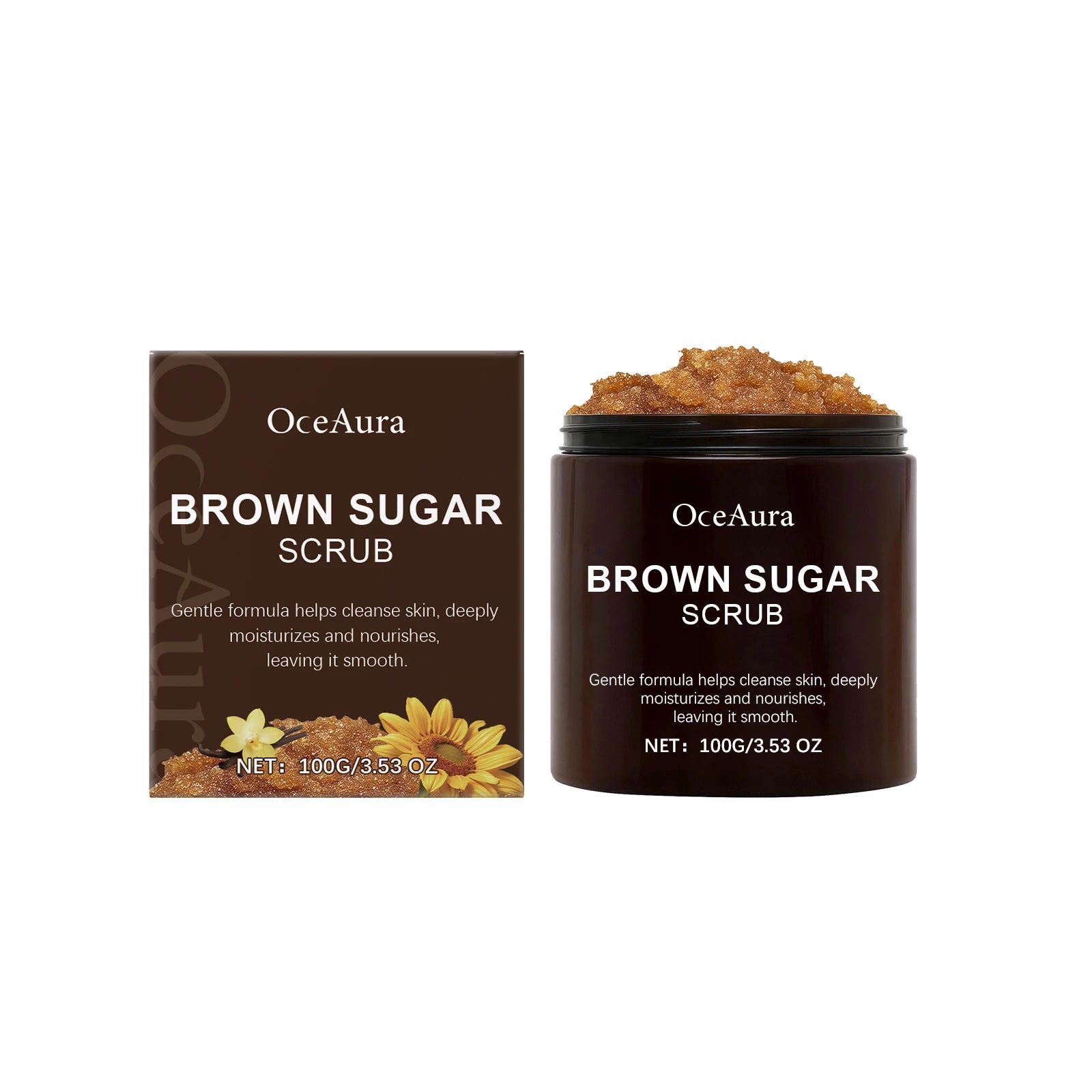 Brown Sugar Body Scrub 100g - Natural Exfoliating Skin Treatment Scrubs Treatments 100g boxed Tidesmit