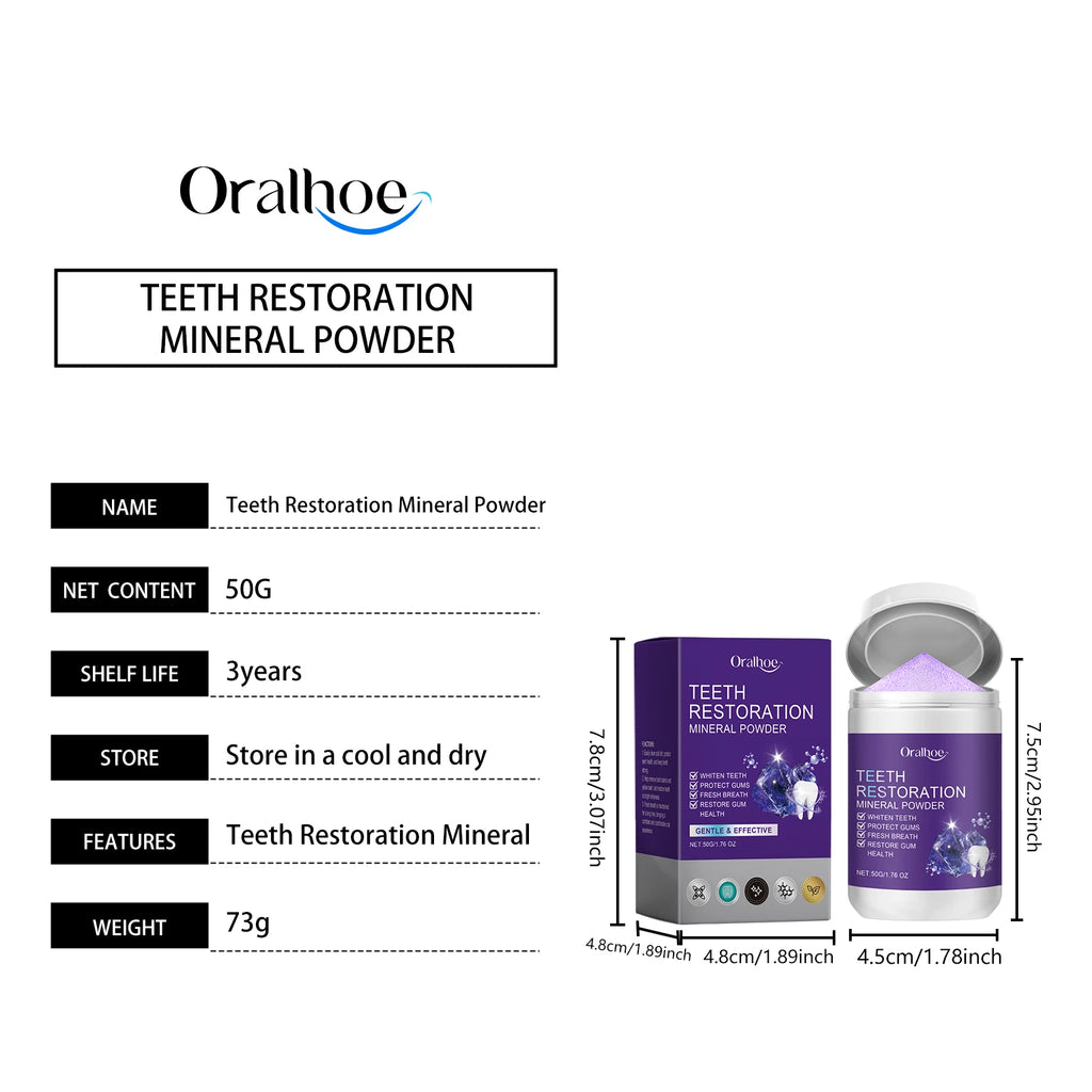 Tidesmit teeth restoration mineral powder for professional teeth whitening and stain removal for fresh breath