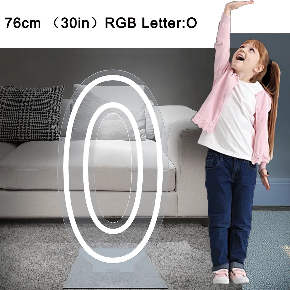 76cm Tall LED Alphabet Light Up Letters for Professional Event Decor 76cm O White Tidesmit
