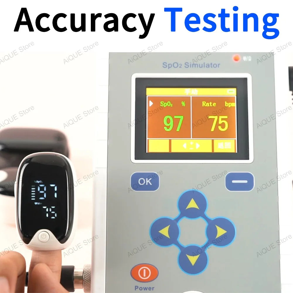 JUSTLANG Fingertip Pulse Oximeter With Case Portable 4 Color Blood Oxygen Saturation Monitor LED Display Fingertip Oximeter SPO2