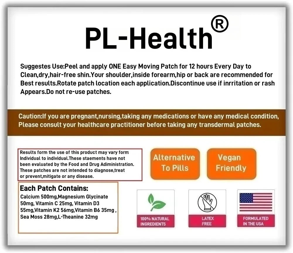 Tidesmit Calcium Magnesium Zinc transdermal patches with Vitamin C for bone, teeth, and immune support. 30 count.
