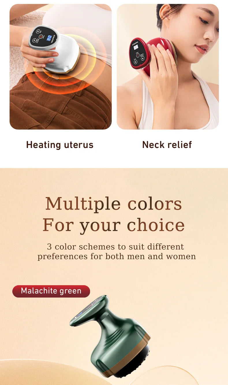 Electric Gua Sha Massager: Heated Cupping Therapy Tool for Home Spa Relaxation Treatment Tidesmit