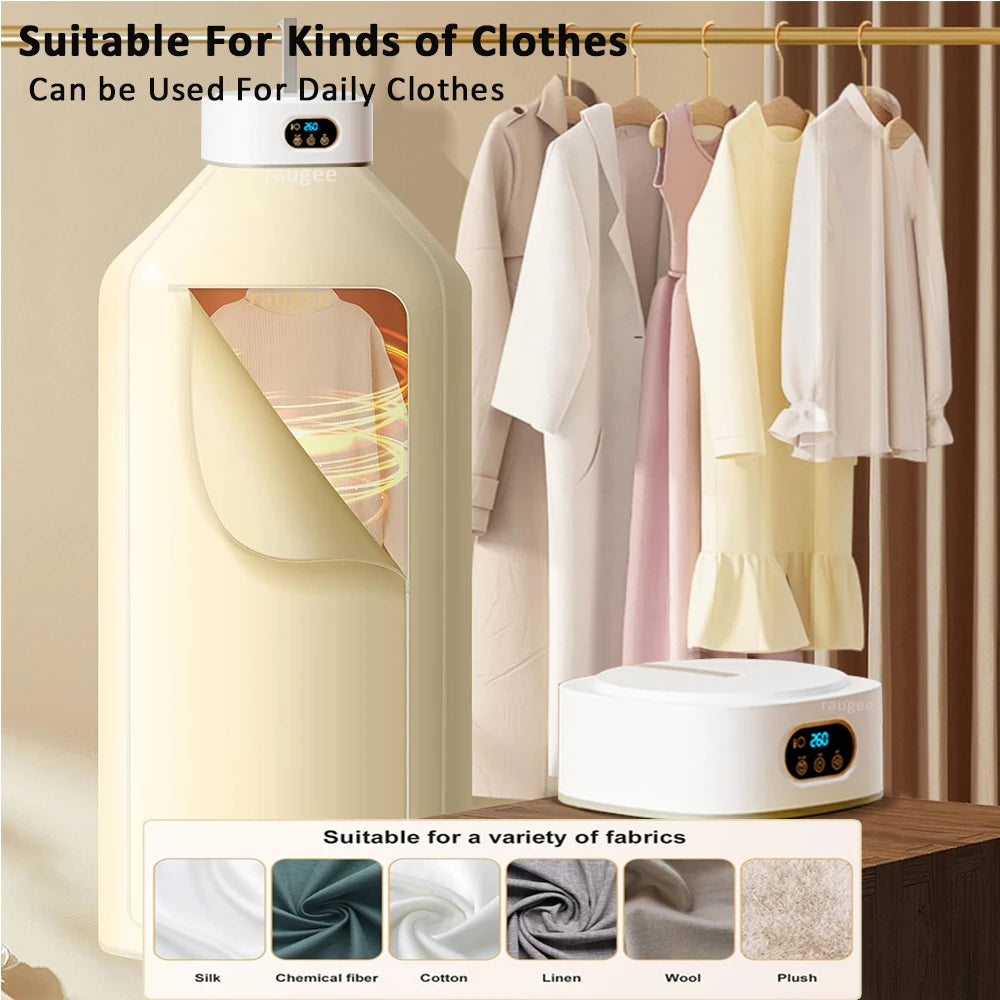 Tidesmit portable electric clothes dryer with intelligent timed UV sterilization in a space-saving folding design