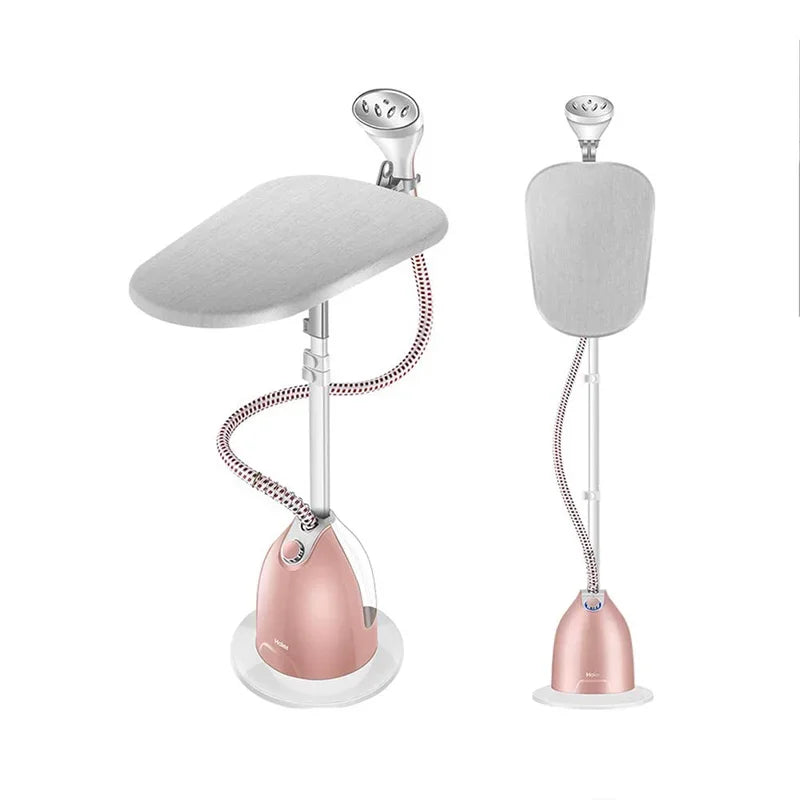 Tidesmit 2000W garment steamer featuring an integrated fabric brush attachment for deep steaming of hanging clothes
