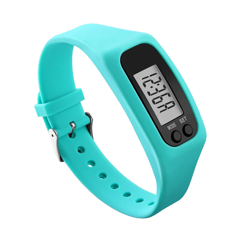 1/2PCS LED Pedometer Bracelet Step Counter Watch with 12/24H Display Silicone Fitness Tracker Multi-Function Activity Band