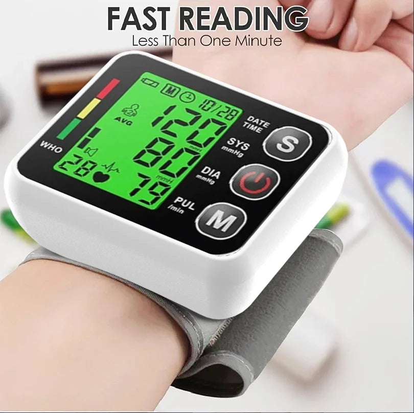 Smart Electronic Bp Monitors High Accurate Wrist Blood Pressure Monitor English Voice Tonometer LCD  Digital Sphygmomanometer
