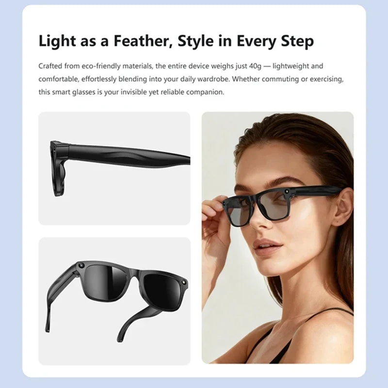 Smart Glasses with HD Camera & Bluetooth Audio - Tidesmit Tidesmit