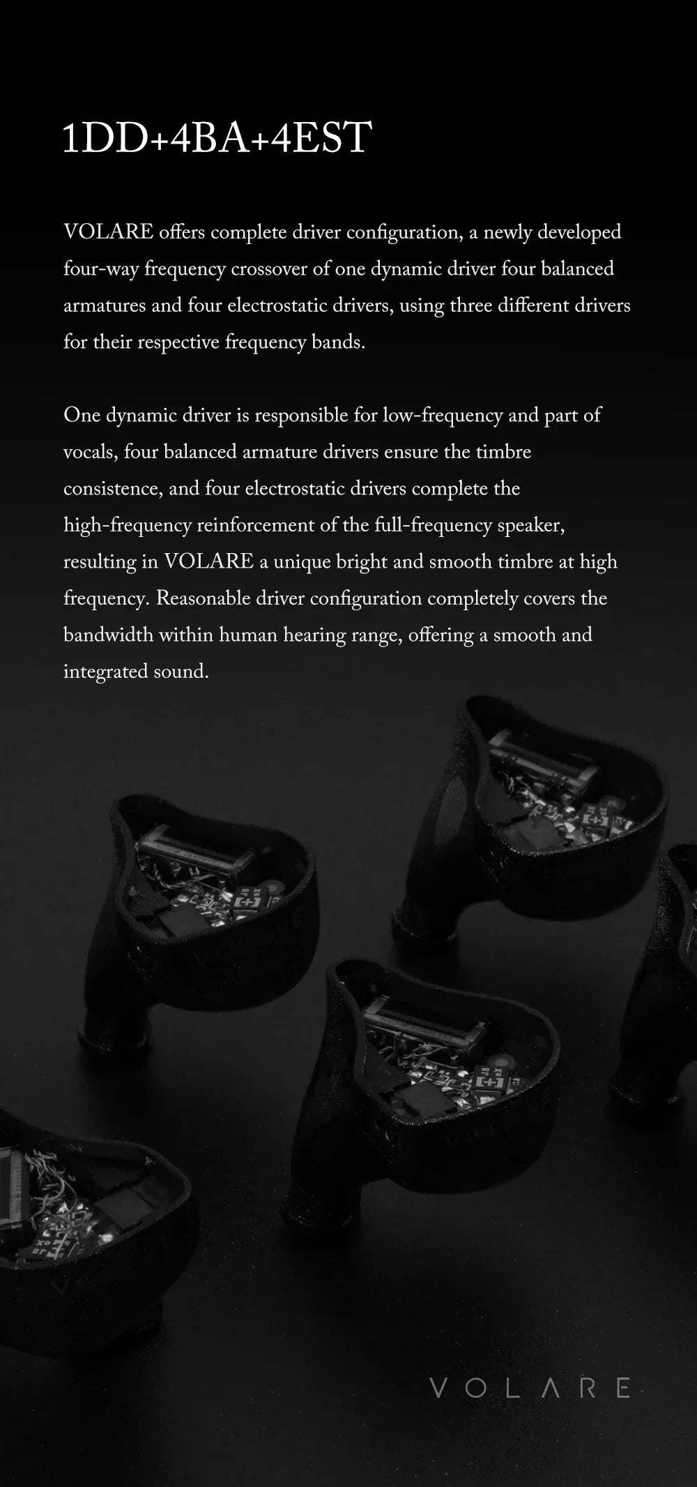 Volare Hybrid IEMs 1DD 4BA 4EST Wired In-Ear Monitors by Tidesmit Tidesmit