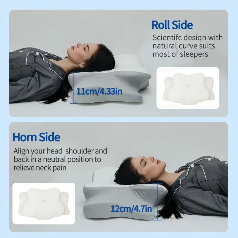 Butterfly Side Sleeping Pillow with Memory Cotton for Neck Support Massage Cushion Tidesmit