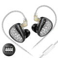 Wired In-Ear Monitors - Hybrid 2DD+4BA HiFi Drivers Black Black tuning mic Tidesmit