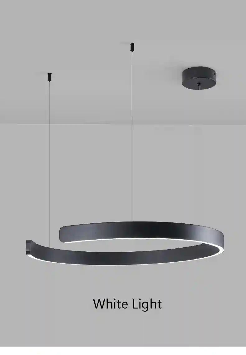 Modern 3-Ring LED Chandelier - Adjustable Dimmable Black Finish Tidesmit