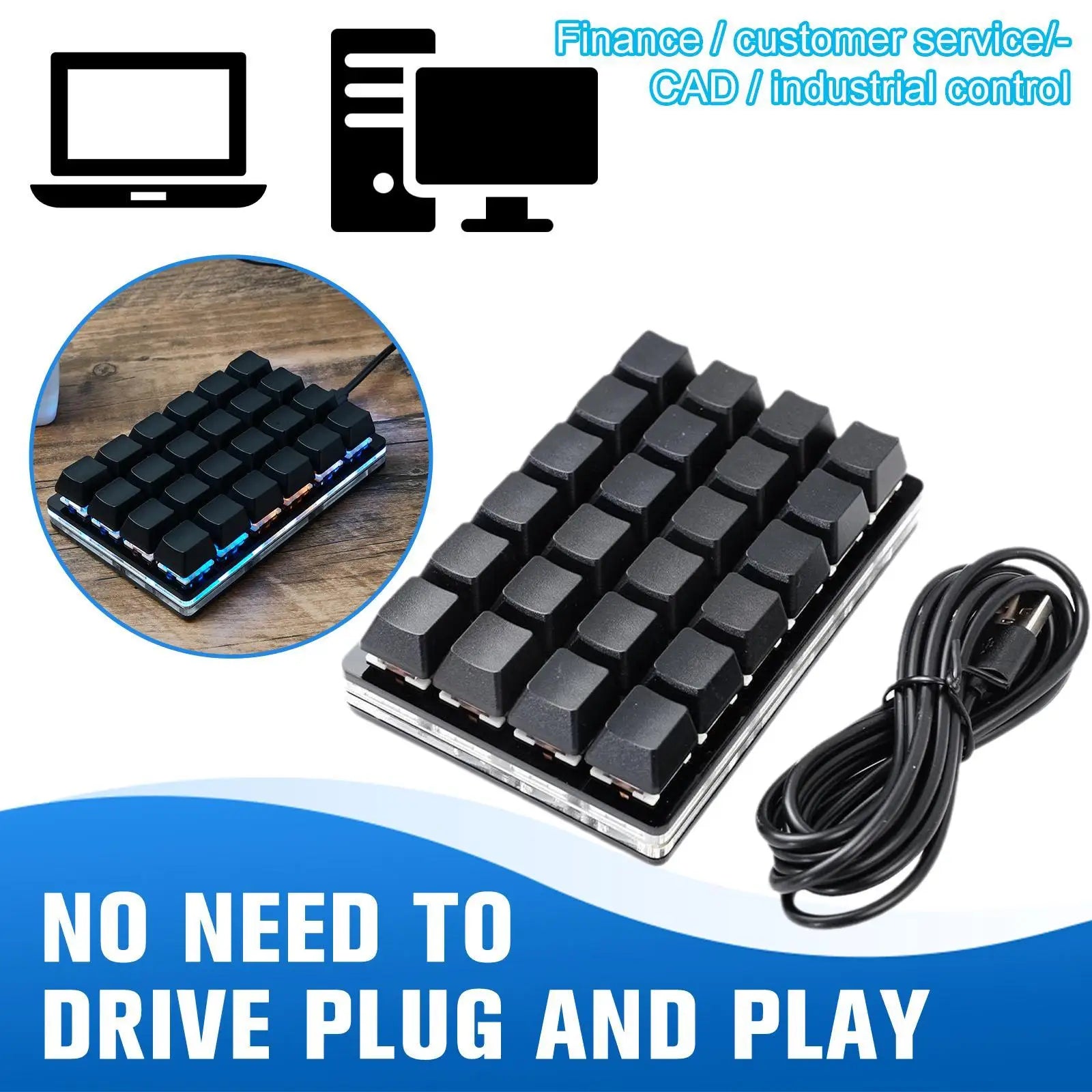 Mini USB Custom Mechanical Keyboard 2/4/6/7/8/9/12/16/24 Keys Gaming Keyboard Sayo Device Shortcut Programmable Keypad Keys New