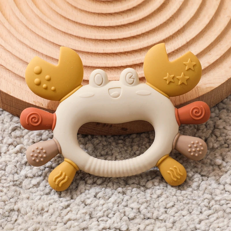 Silicone Baby Teether Baby Toys 0 to 12 Months BPA Free Chewing Teething Toys Crab Multicolor Teether Reborn Silicone Toys Gift
