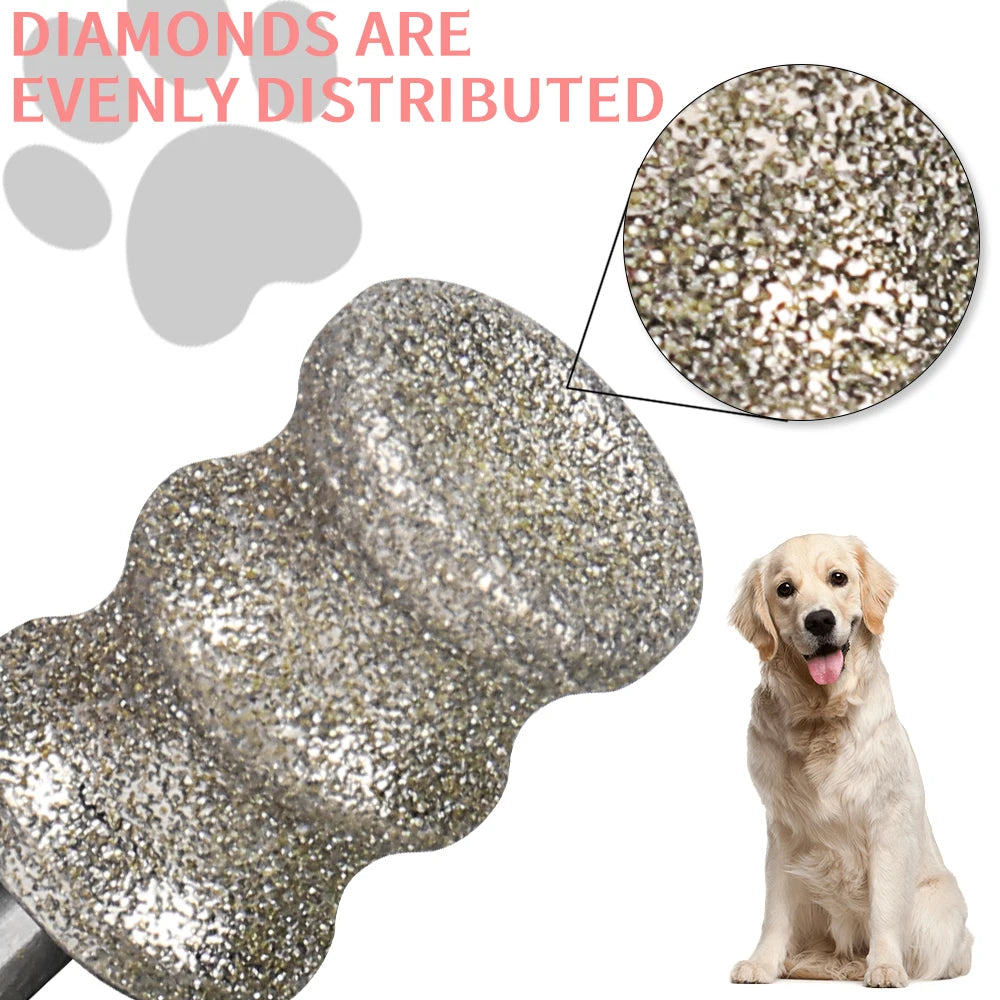 2pcs diamond dog nail grinder replacement heads for painless pet paw grooming and safe, effective nail trimming.