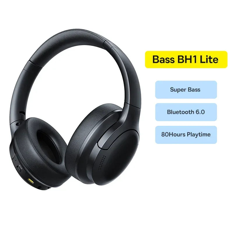 Tidesmit 70H Wireless Bluetooth Headphones Foldable Over-Ear Bass BH1 Lite Black China Mainland Tidesmit