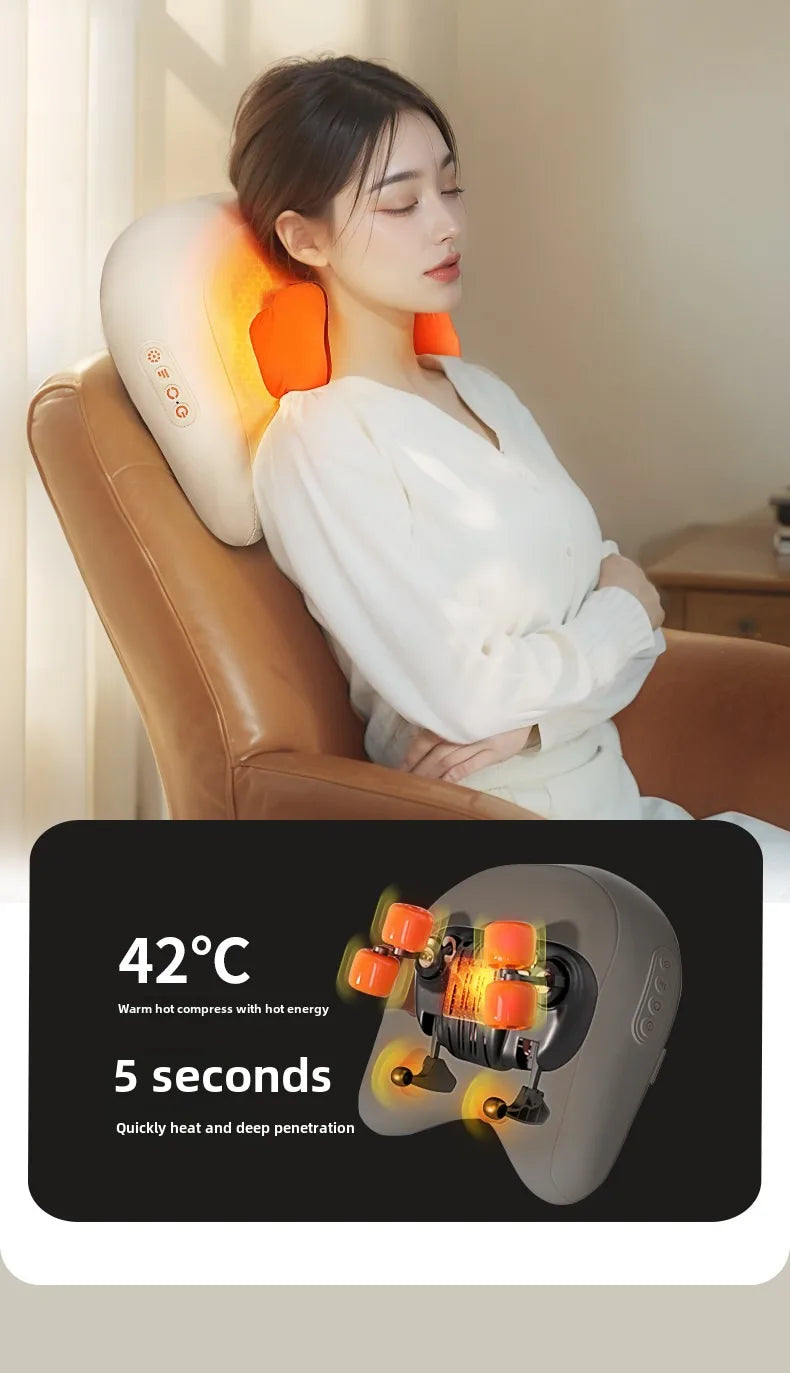 Shiatsu Neck and Shoulder Massager with Heat - Portable Relief Device Relaxation Treatment Tidesmit