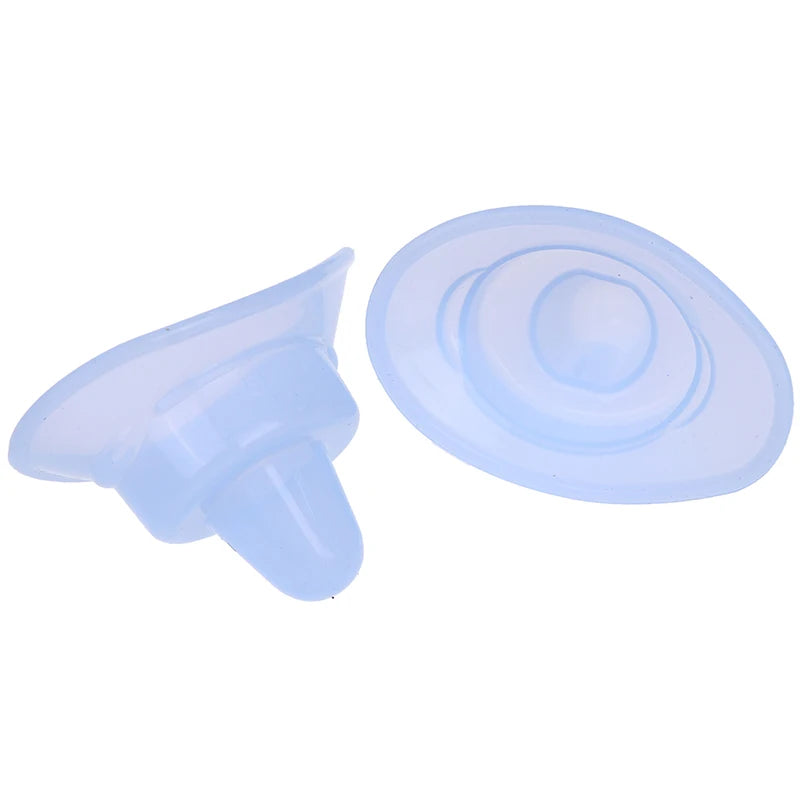Two soft blue reusable silicone eyewash cups for eye cleaning and soothing baths, lightweight medical grade design.