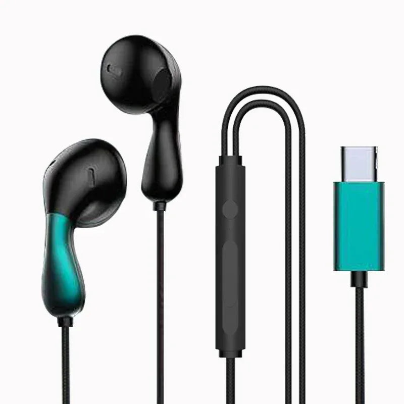 Tidesmit USB-C Wired Earbuds with HD Mic HiFi Stereo Sport Fit CZ20-Green Tidesmit