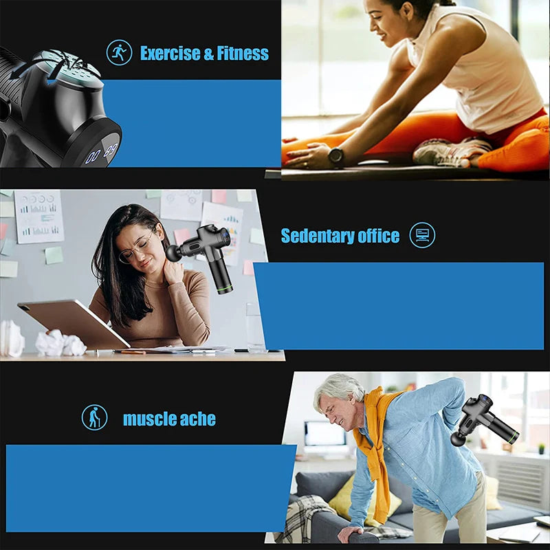 Deep Tissue Massage Gun - Portable Percussion Muscle Recovery Tool Relaxation Treatment Tidesmit