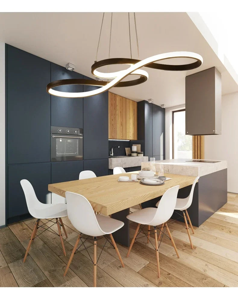 Modern Nordic LED Ring Light | Dimmable Minimalist Home Lamp 92cm Tidesmit