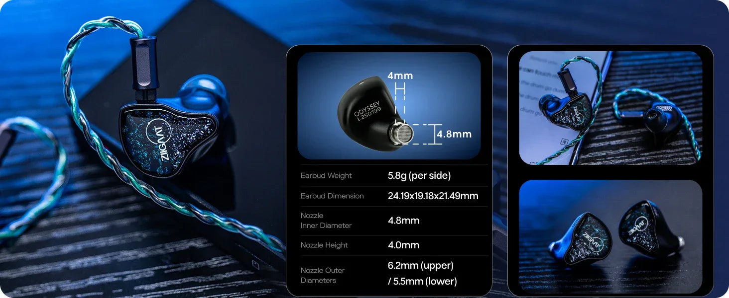 ZiiGaat Odyssey 2 Hybrid IEMs 1DD 3BA Audiophile Audio by Tidesmit Tidesmit