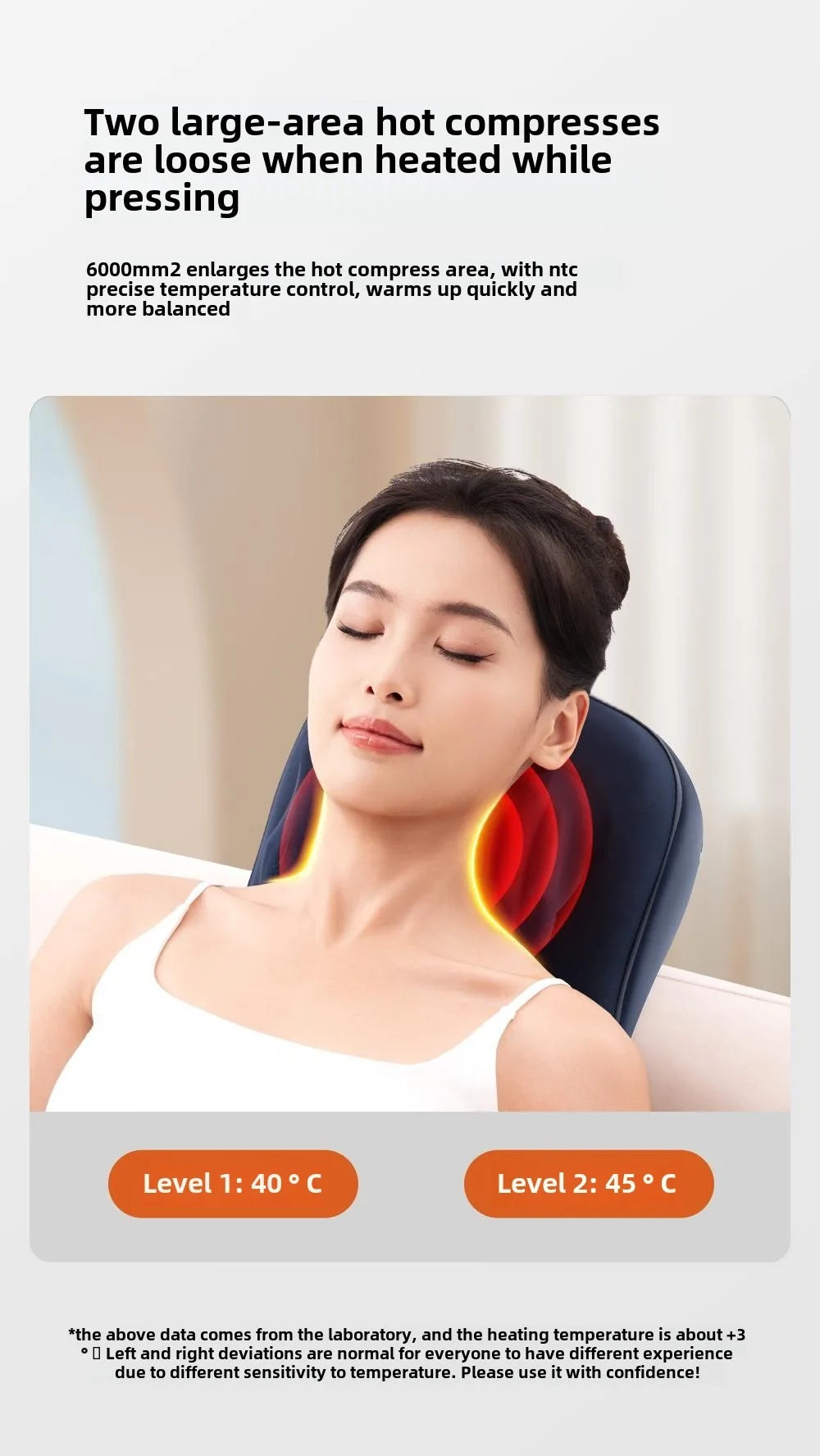 Shiatsu Neck Massager Wireless Rechargeable Heat Therapy - Tidesmit Relaxation Treatment Tidesmit