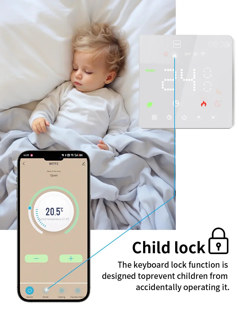 GEYA Tuya Smart WiFi Electric Floor Heating Thermostat With Linkage Water Floor Heating Gas Boiler Wall-mounted Stove Thermostat