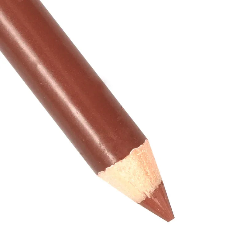Brown velvet matte lip liner pencil for long-lasting waterproof lip and eye makeup definition.