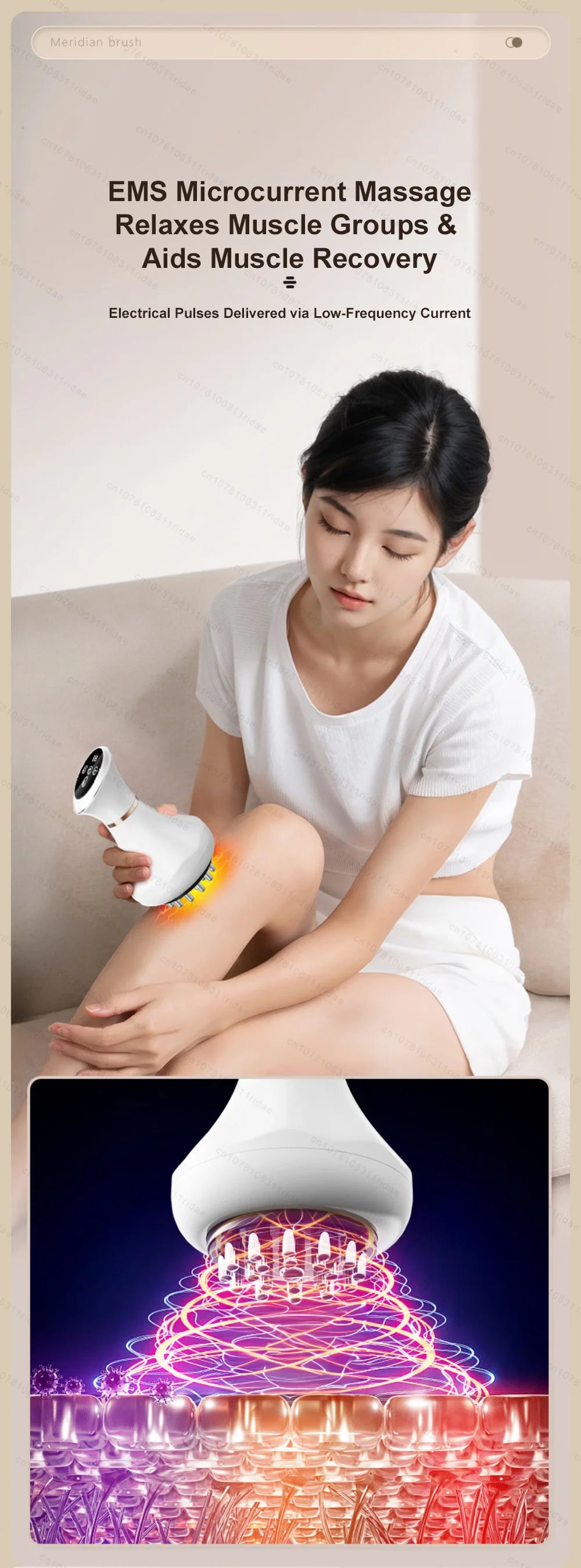 Anti Cellulite Massage Tool - White Lymphatic Drainage Sculpting Device Relaxation Treatment Tidesmit