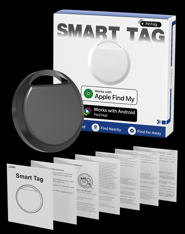 Dual System Smart Tracker for Google/Apple Find My Smart Activity Trackers+Silicone Case Android/IOS Find My Bluetooth Device