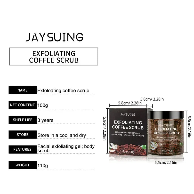 Coffee Body Scrub for Dark Spot Removal - Natural Exfoliant 200g Scrubs Treatments Tidesmit