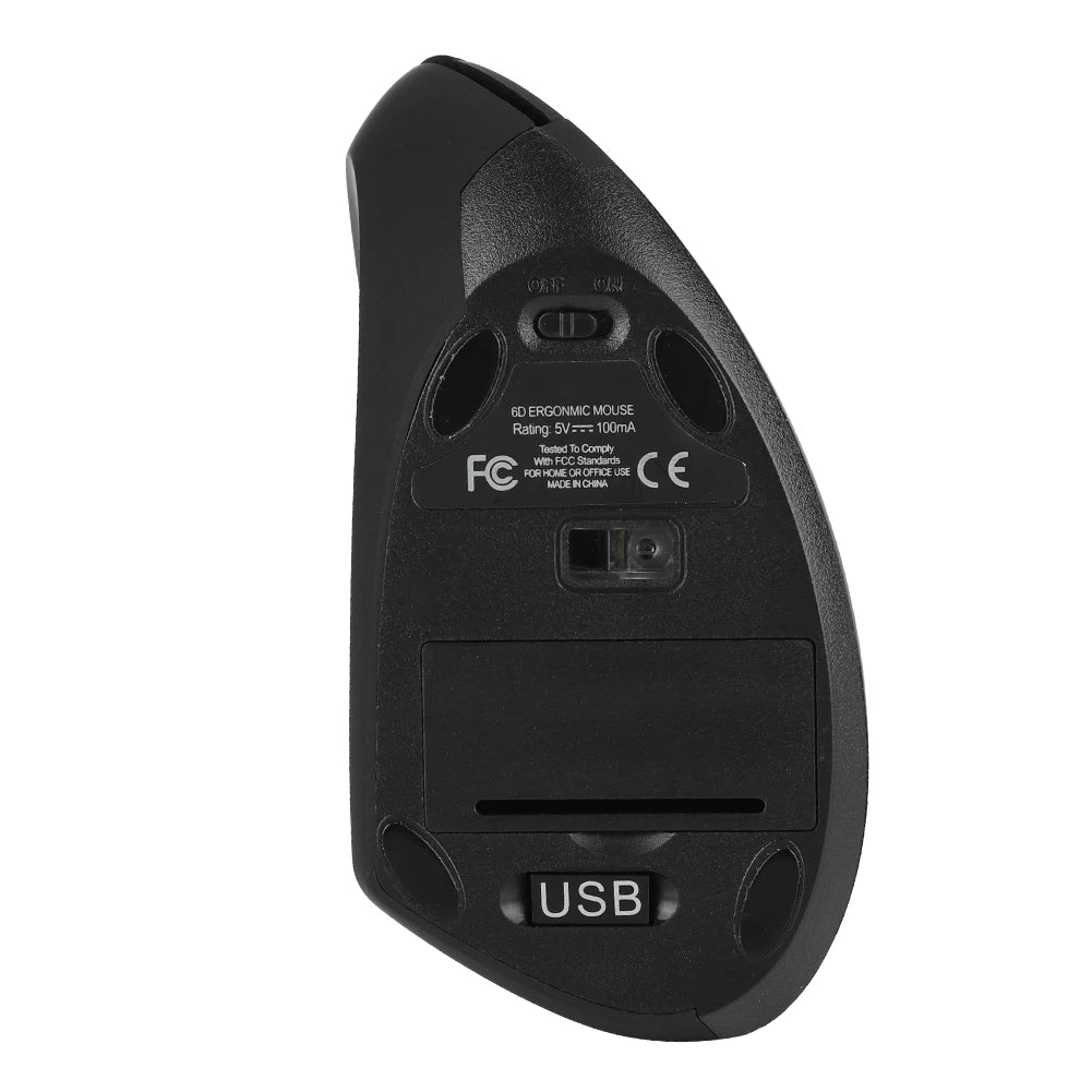 Left Handed 2.4GHz Wireless Optical Mouse USB Ergonomic Vertical Optical Mouse for PC Computer Laptop
