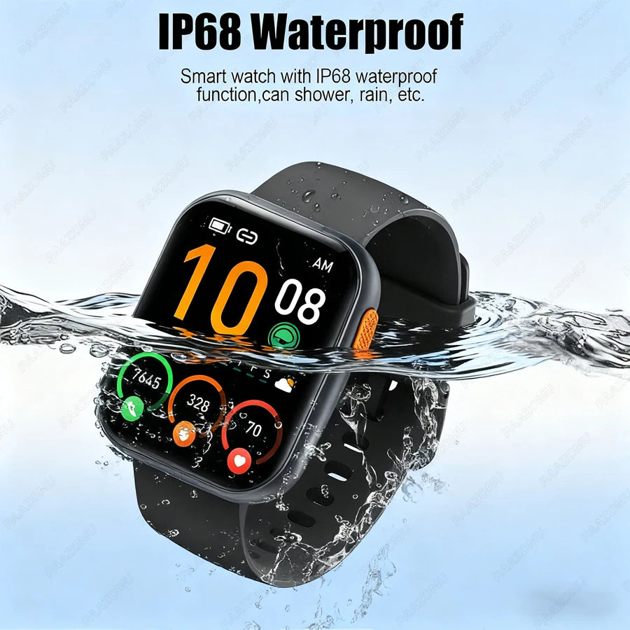 New Smart Watches Men 1000mAh Battery Heart Rate Sleep Monitor Bluetooth Call IP68 Waterproof Smartwatch Women For Android iOS