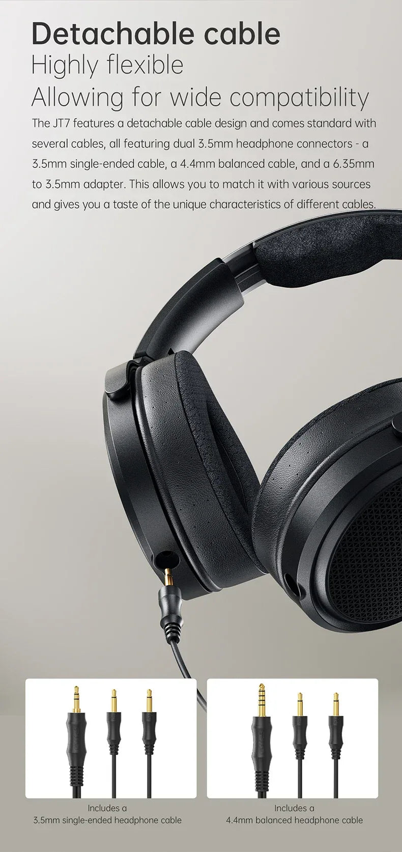 Planar Magnetic Open Back Headphones | JT7 Black | Tidesmit Tidesmit