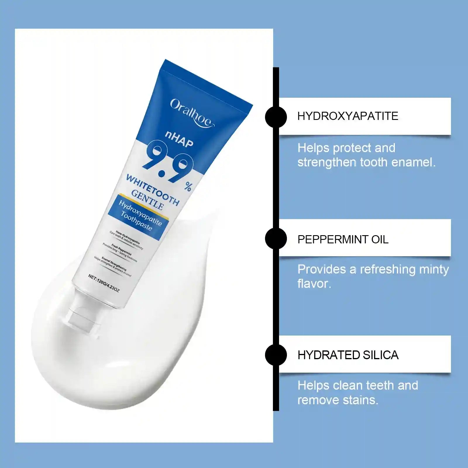 Tidesmit Hydroxyapatite toothpaste for enamel repair, teeth whitening, and effective oral stain removal.