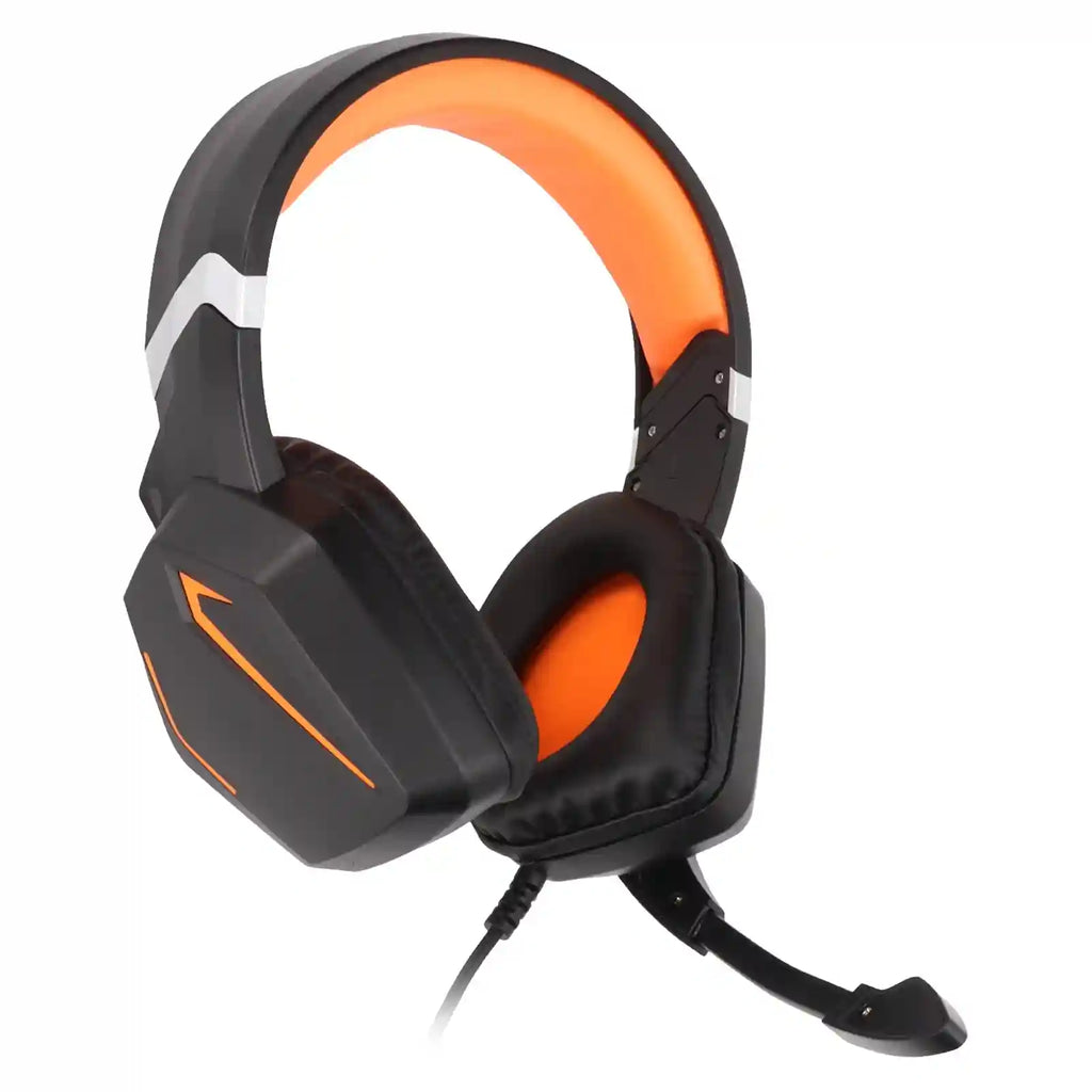 Gaming Headset with Surround Sound and Memory Foam - Black/Orange Tidesmit