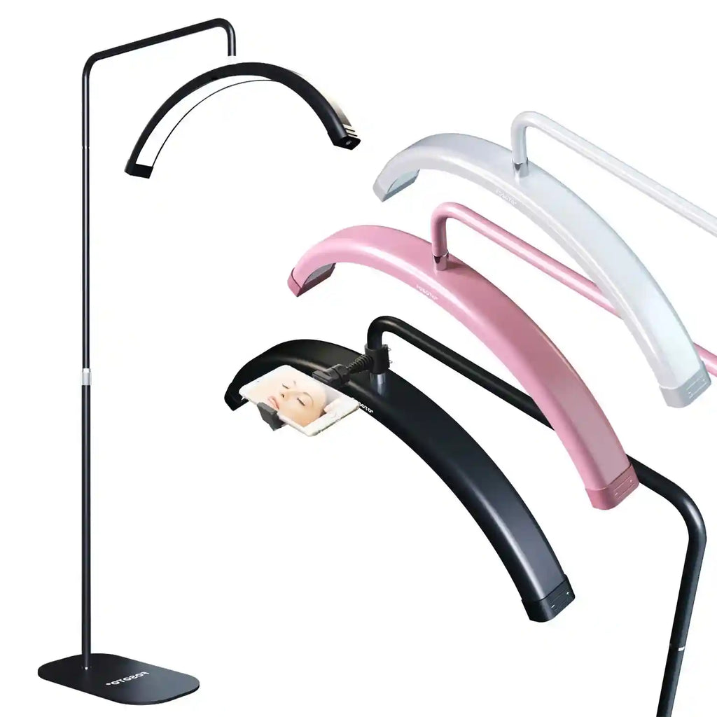 LED Half Moon Lash Light with Floor Stand | Professional Salon Lighting Tidesmit