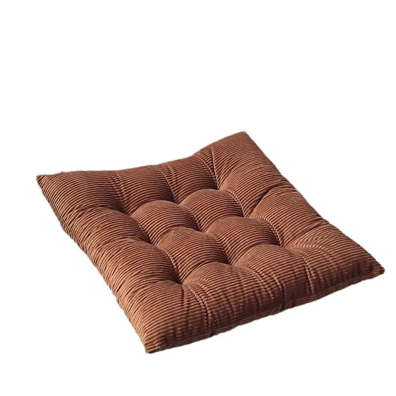 Corduroy Strap Cushion Solid Color Office Chair Cushion Soft and Comfortable Butt Cushion Living Room Sofa Floor Cushion