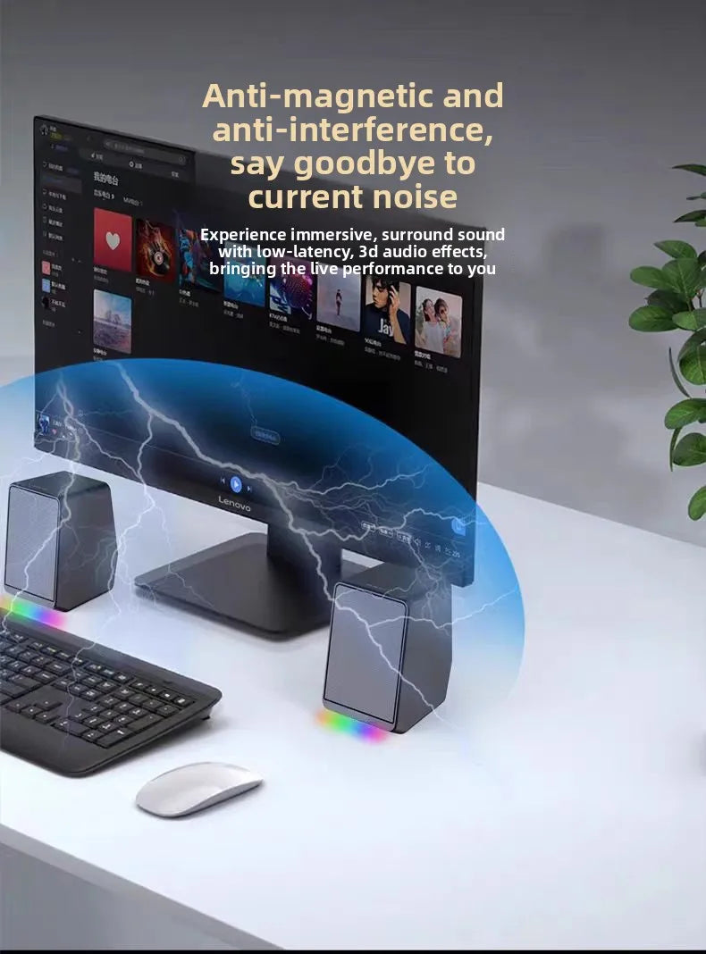 USB Gaming Speakers for Desktop PC and Laptop with RGB LED - Tidesmit Tidesmit