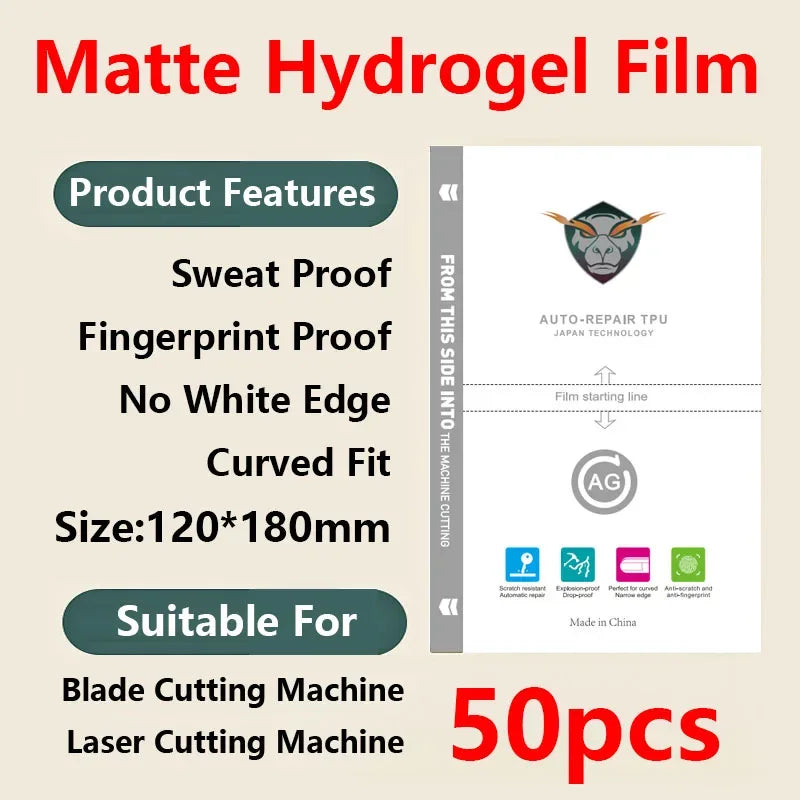 Hydrogel Screen Protector 50 Pack - Anti-Peep & Matte Finish Matte 50pcs Hydrogel Film 50pcs Tidesmit