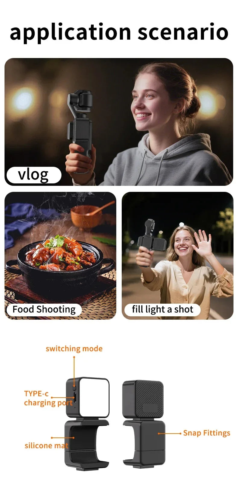Pocket 3 Magnetic LED Fill Light for Content Creation Tidesmit