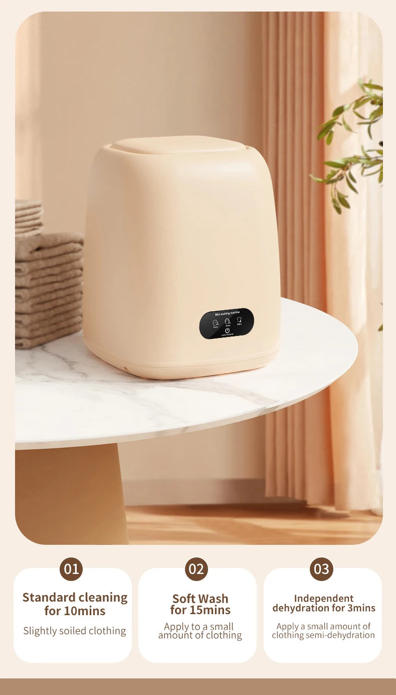 Tidesmit portable mini washing machine with spin dryer for underwear and children's clothes, 220V automatic washer.