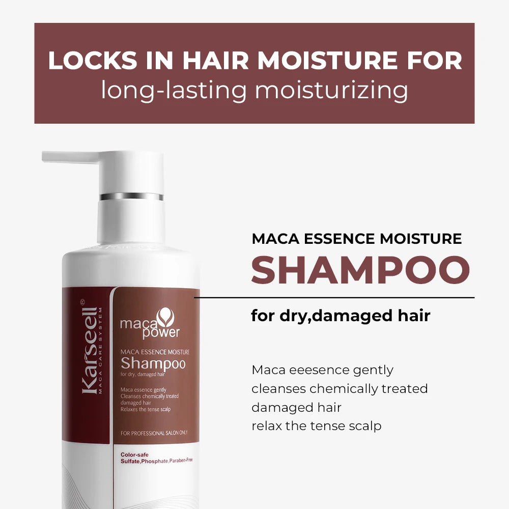 Original Karseell 500ml Moisture Shampoo Argan Oil  Moisturizing Smooth Shampoo Hair Care Set 1/2/3pcs for Dry and Damaged Hair
