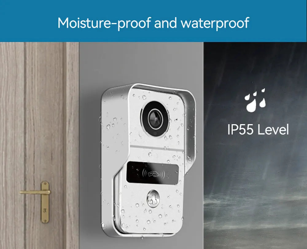 Tuya 1080P 5G Wifi 7/10 Inch 2pcs Touch Monitor for Apartment System Home Security 2 Wire Doorbell Card Swipe APP NFC unlock