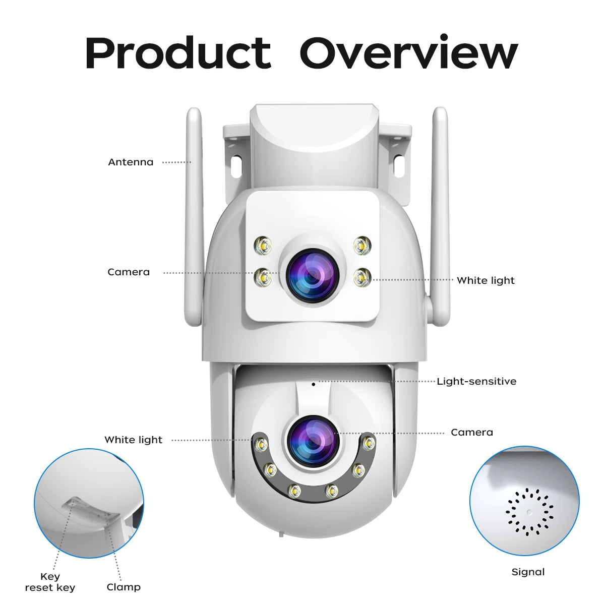 Jooan 6K 10MP WiFi Surveillance Camera,Dual Lens Dual Screen,5X Digital Zoom,Auto Tracking,ONVIF, Outdoor Security PTZ IP Camera