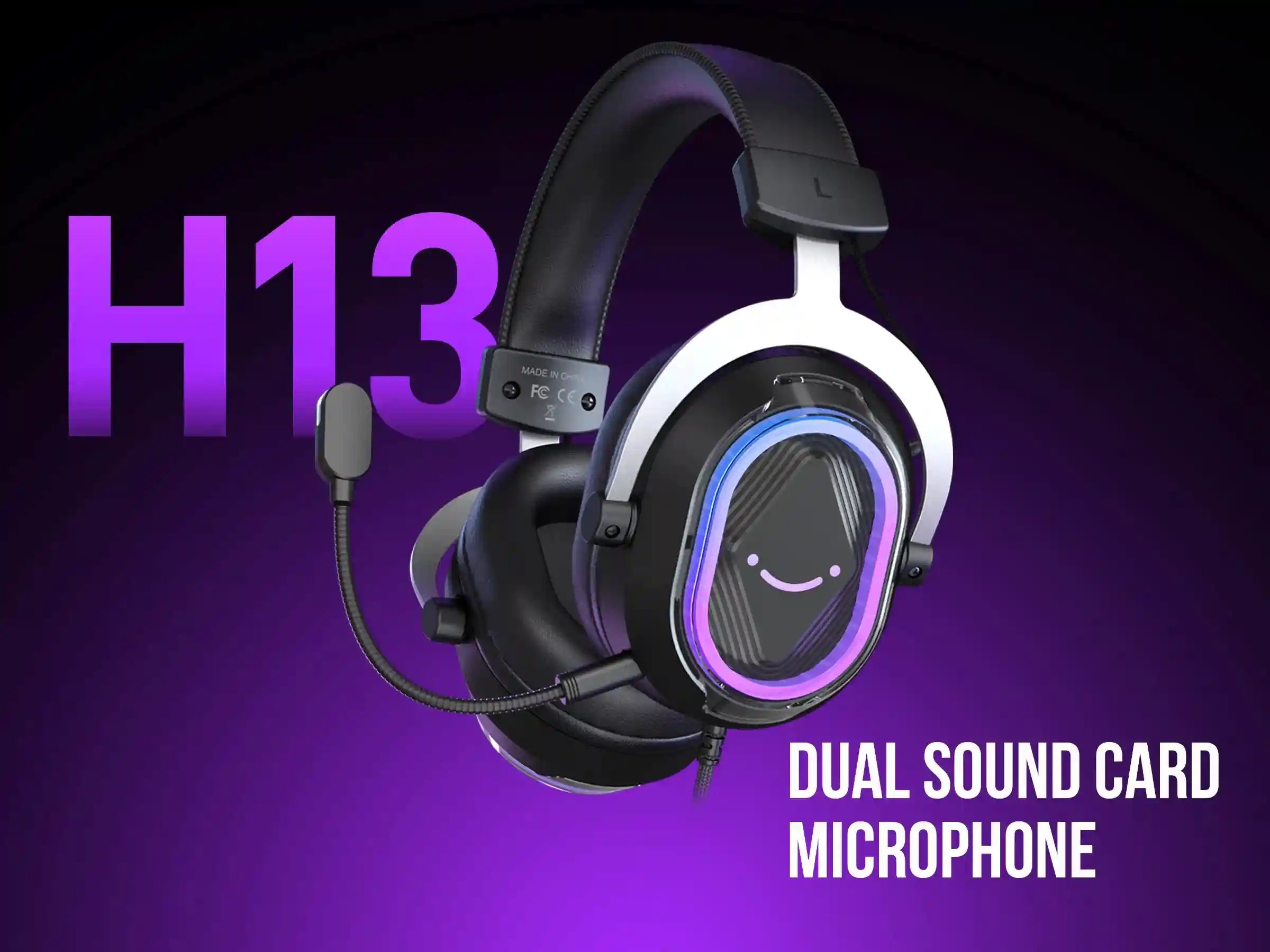 RGB Gaming Headset with 7.1 Surround Sound and Detachable Microphone (H13) Tidesmit